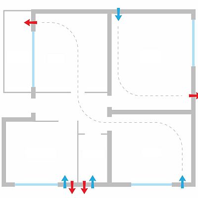 Grafika Rekuperator decentralny w sieci